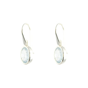 KenSuJewelry Dangle Oval Earrings with Aquamarine