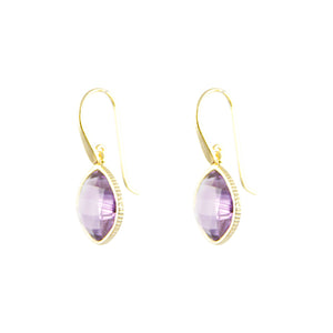 KenSuJewelry Diamond Shape GP Earrings Amethyst 