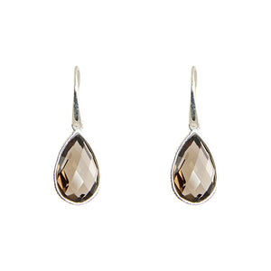 KenSuJewelry Drop Frame Earrings with Smokey Quartz