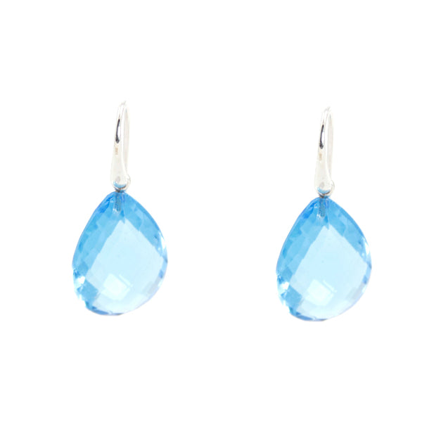 KenSu Jewelry Drop Earrings - with Blue Topaz Signature Collection Hand Made Jewelry