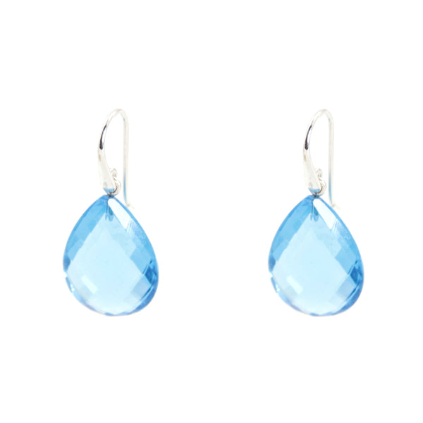 KenSu Jewelry Drop Earrings - with Blue Topaz Signature Collection Hand Made Jewelry