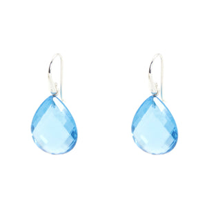 KenSu Jewelry Drop Earrings - with Blue Topaz Signature Collection Hand Made Jewelry