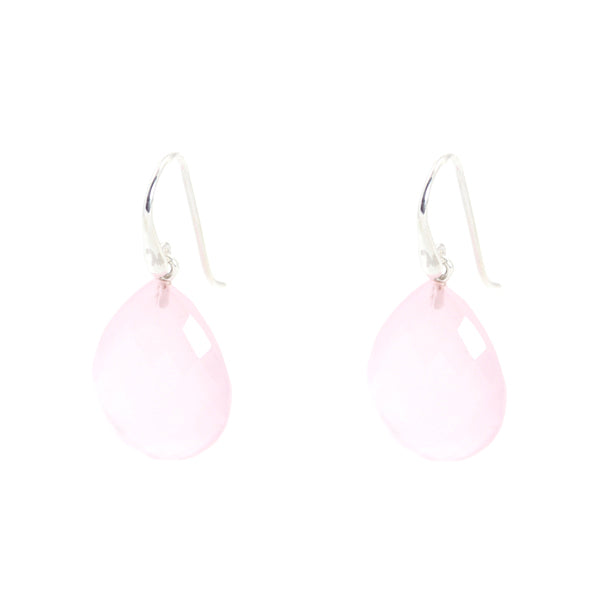 KenSu Jewelry Drop Earrings - with Rose Quartz Signature Collection Hand Made Jewelry