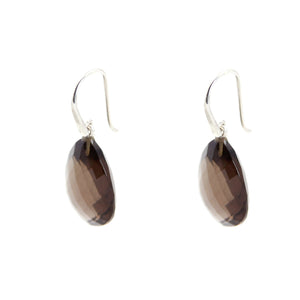KenSu Jewelry Drop Earrings - with Smokey Quartz Signature Collection Hand Made Jewelry