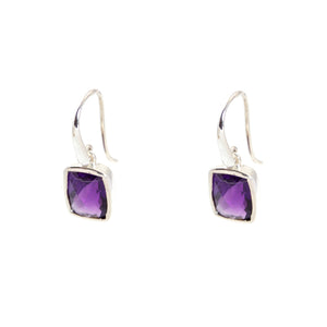 KenSu Jewelry Dangle Earrings - with Amethyst Signature Collection Hand Made Jewelry