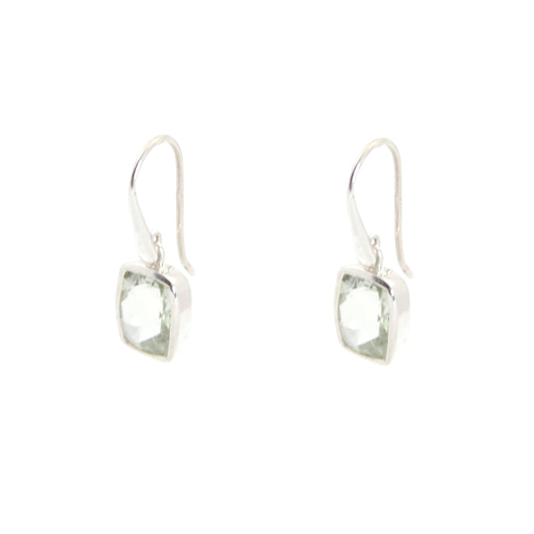 KenSu Jewelry Dangle Earrings - with Green Amethyst Signature Collection Hand Made Jewelry