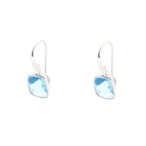 KenSu Jewelry Dangle Earrings - with H.Blue Topaz Signature Collection Hand Made Jewelry