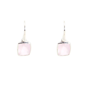 KenSu Jewelry Dangle Earrings - with Rose Quartz Signature Collection Hand Made Jewelry
