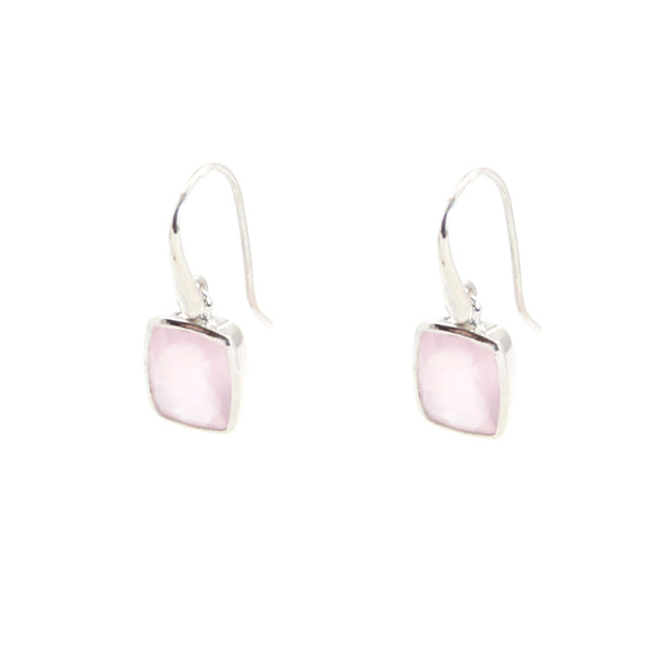 KenSu Jewelry Dangle Earrings - with Rose Quartz Signature Collection Hand Made Jewelry