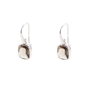 KenSu Jewelry Dangle Earrings - with Smokey Quartz Signature Collection Hand Made Jewelry