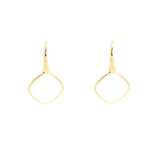 KenSu Jewelry Diamond Shape Dangle Earrings - with Moonstone Gold Plated Hand Made Jewelry