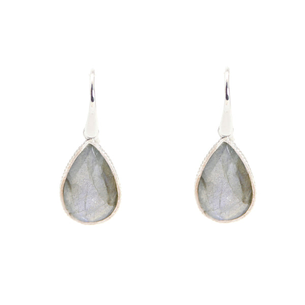 KenSu Jewelry Drop Earrings - with Labradorite Framed Hand Made Jewelry