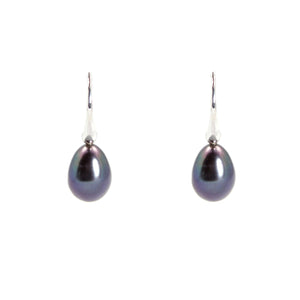 KenSu Jewelry Drop Earrings - with Black Pearl Hand Made Jewelry