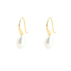 KenSu Jewelry Drop Earrings - with Pearl and Gold Plated Silver Hand Made Jewelry