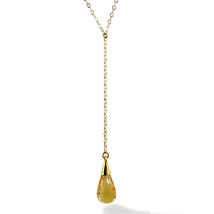 Gold Filled Chain Citrine Drop