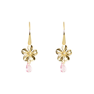 KenSuJewelry JaJa Ni GP Flower Earring with Pink Tourmaline 