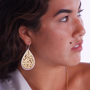 KenSu Jewelry Drop Dangle Earrings - with Gold Plated Design Hand Made Jewelry