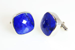 Mens Collection - Cuff Links Lapis Lazuli Sterling Silver