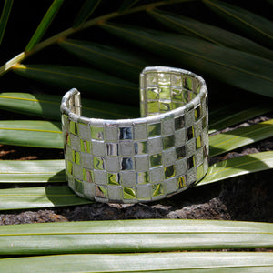 Bracelet - Cuff Sterling Silver Woven 5 Line Lauhala Collection