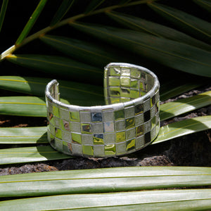 Bracelet - Cuff Sterling Silver Woven 4 Line Lauhala Collection