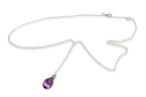 Mini Chain Necklace with Amethyst Charm