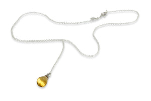 Mini Chain Necklace with Citrine Charm
