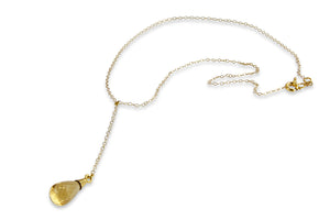 Gold Filled Chain Citrine Drop