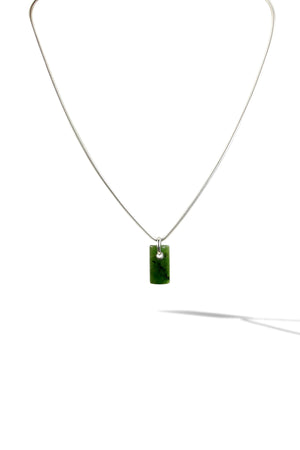 KenSuJewelry Necklace 925 Sterling Silver with NZ Green Jade
