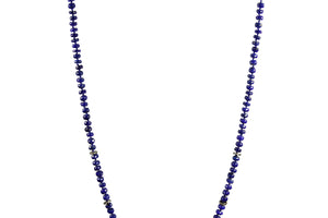 KenSuJewelry Necklace Lapis Lazuli Handcut Disk Beads with Diamond Spacers