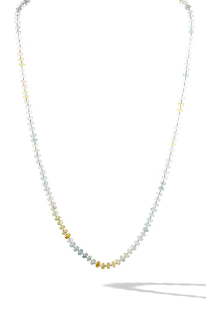 Necklace Mixed Aquamarine Hand cut Disk Beads