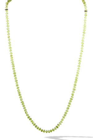 KenSuJewelry Necklace Peridot Hand cut Disk Beads with Diamond Spacers