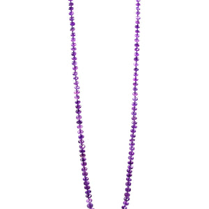 Necklace - Beaded Amethyst Stones 34"