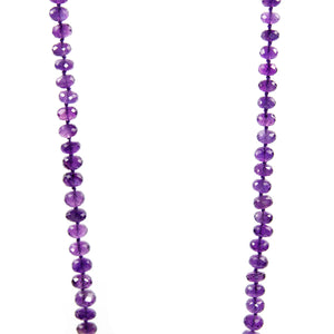 Necklace - Beaded Amethyst Stones 34"