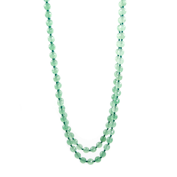 Necklace - Beaded Green Aventurine 56"