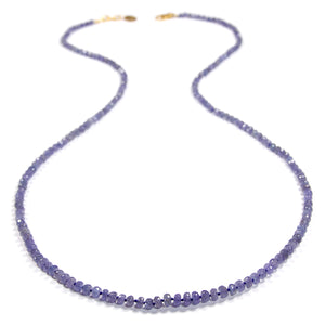 Necklace - Beaded Tanzanite 34"