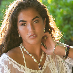 KenSu Jewelry Drop Earrings - with White Swarovski Pearl Hand Made Jewelry