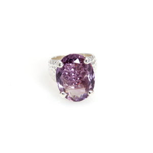 Ring - Prong Amethyst Oval Cut Sterling Silver