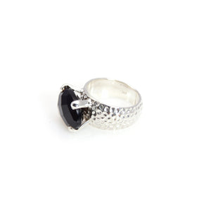 Ring - Prong Black Onyx Oval Cut Sterling Silver
