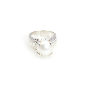Ring - Prong Fresh Water Pearl Sterling Silver