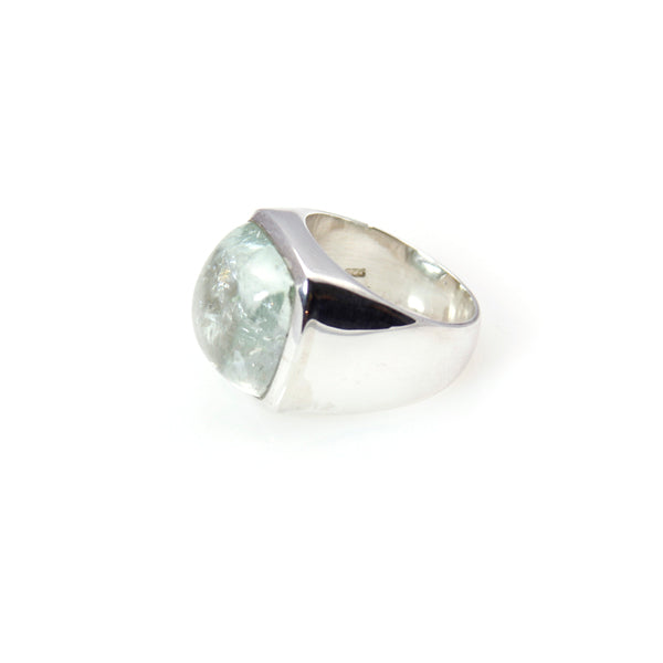 Ring - Signature Aquamarine Cabochon Sqaure Cut Sterling Silver