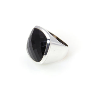 Ring - Signature Black Onyx Cushion Cut Sterling Silver