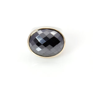 Ring - Signature Hematite Oval Cut 14ct Gold Sterling Silver