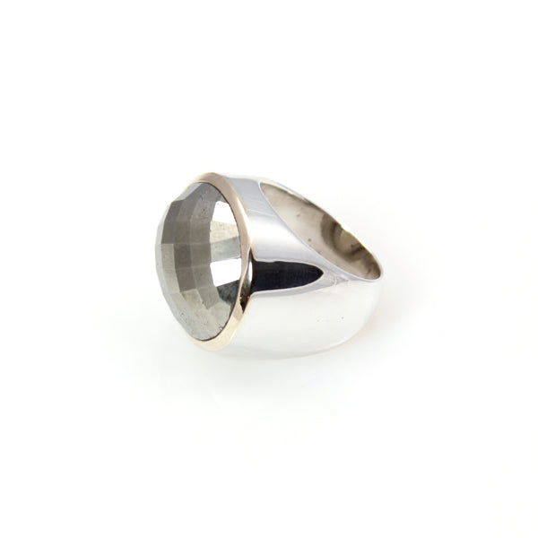 Ring - Signature Pyrite Oval Cut 14ct Gold Sterling & Silver
