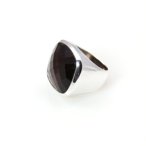 Ring - Signature Smokey Quartz Cushion Cut Sterling Silver