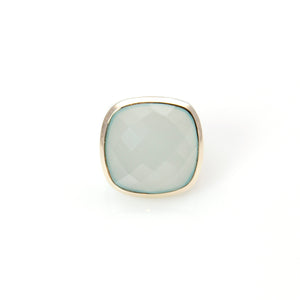 Ring - Signature Chalcedony Cushion Cut 14ct Gold & Sterling Silver