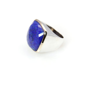 Ring - Signature Lapis Lazuli Square Cut 14ct Gold & Sterling Silver