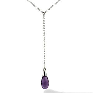 Mini Chain Necklace with Amethyst Charm