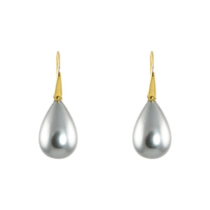 KenSuJewelry Svarowski GP Earrings Grey Pearl 