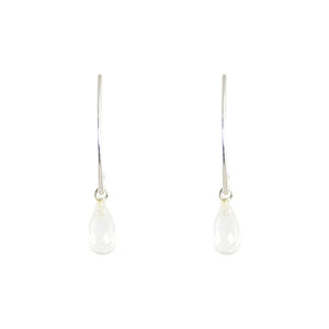 KenSuJewelry Wire Earrings with Small Crystal Quartz