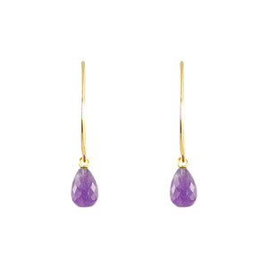 KenSuJewelry Wire GP Earrings with Amethyst 